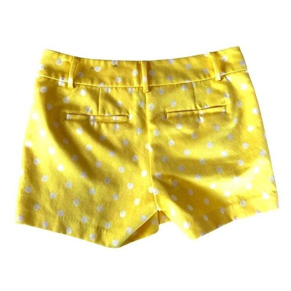 Ann Taylor Yellow and White Polka Dot Short 0 - Picture 3 of 5